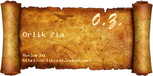 Orlik Zia névjegykártya